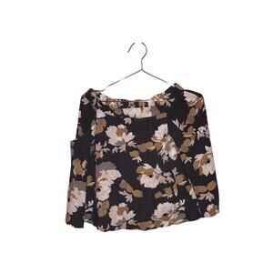 Old Navy floral gray neutral skirt with pockets and elastic waist band  small